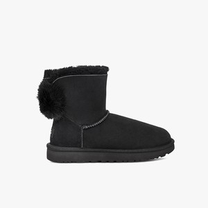 Ugg Mini Puff Crystal Bow Women Classic Boots Black (1230RKWED)